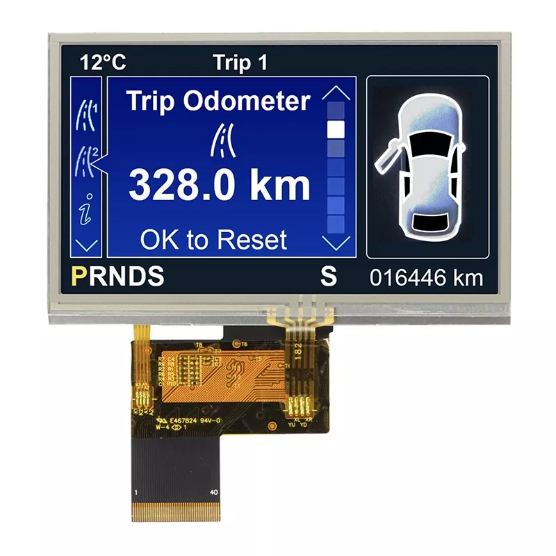 4.3 tommer 480x272 Resistive Touch TFT -modul